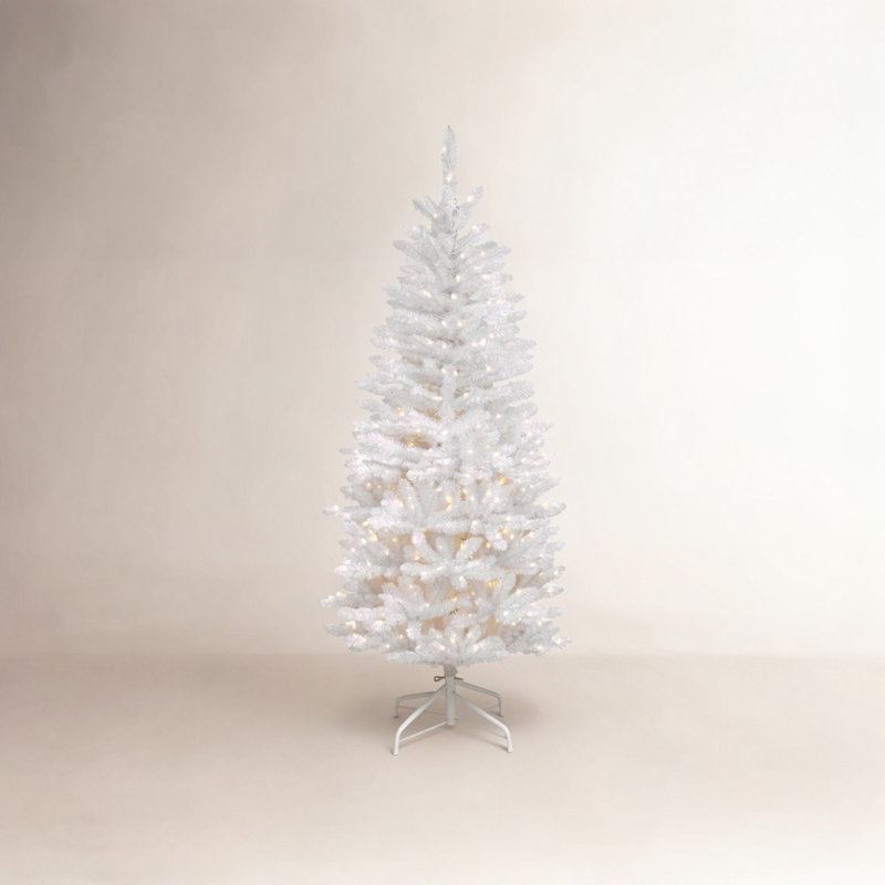 Slim Pre-Lit White Christmas Tree, 4.5'