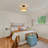 1-Light Boho Rattan Semi Flush Mount Ceiling Light