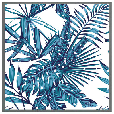 Abery Snow Tropical Leaves 1 Piece Single Picture Frame Wall Art