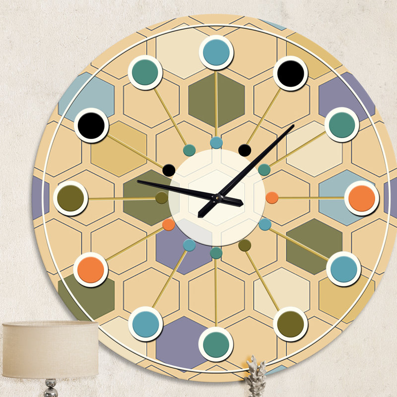 Horloge murale rétro Mid-Century, Moyenne