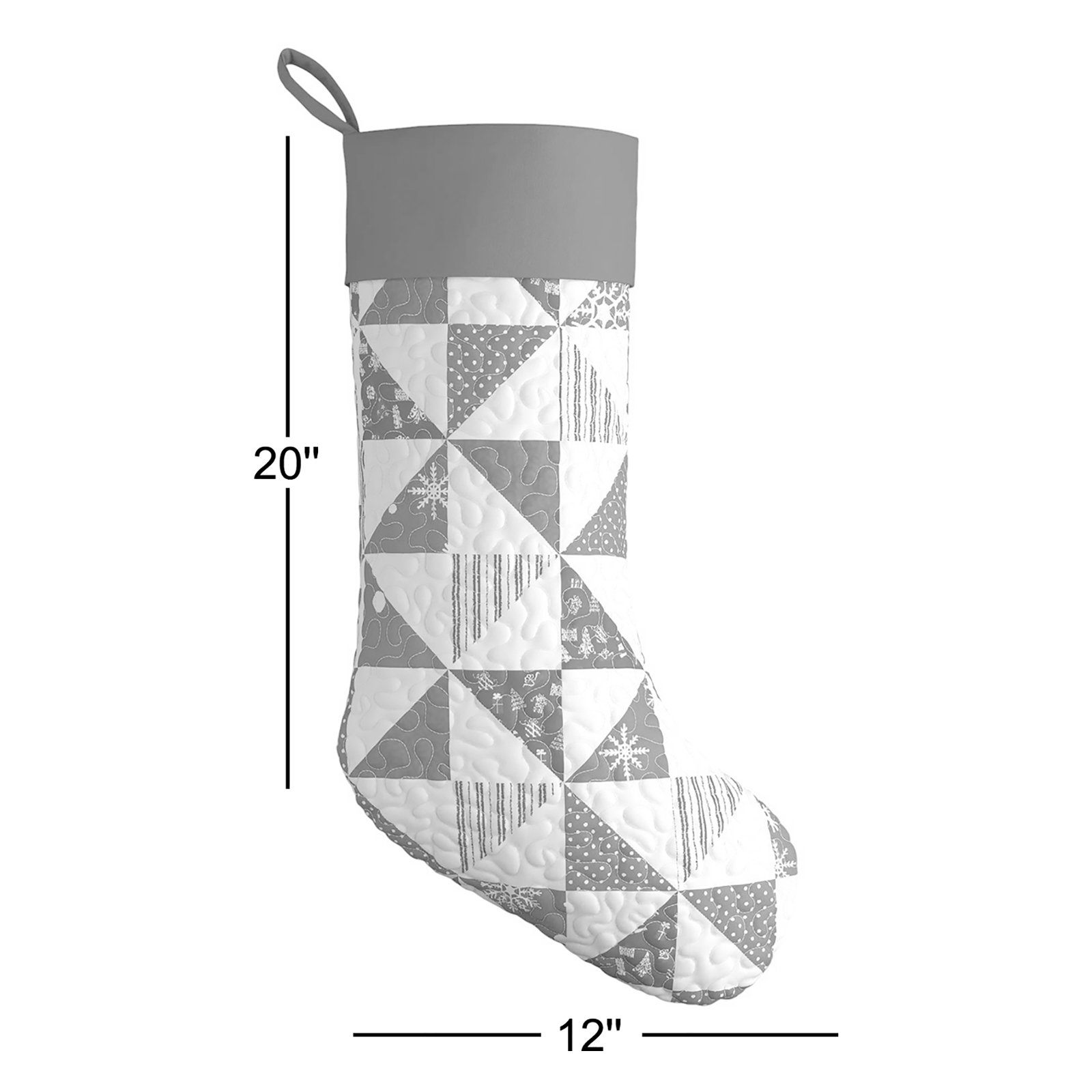 Mistletoe and Co. Quilted Triangles Stocking