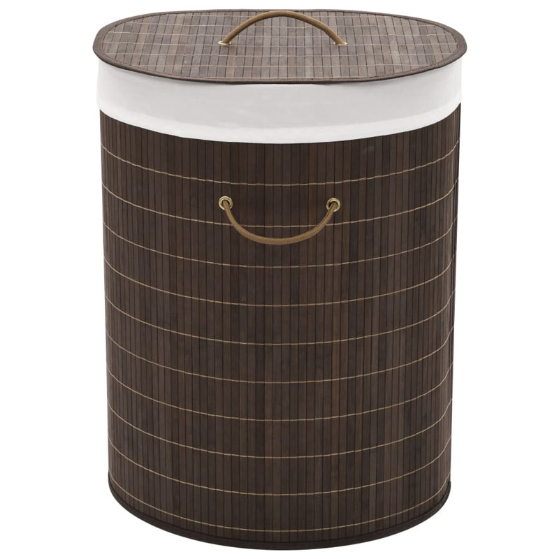 Rangement à linge en bambou, Marron foncé