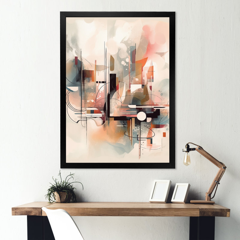 «Explorations In Serenity IV», reproductions d'art mural géométrique moderne, Impression noire sur toile encadrée