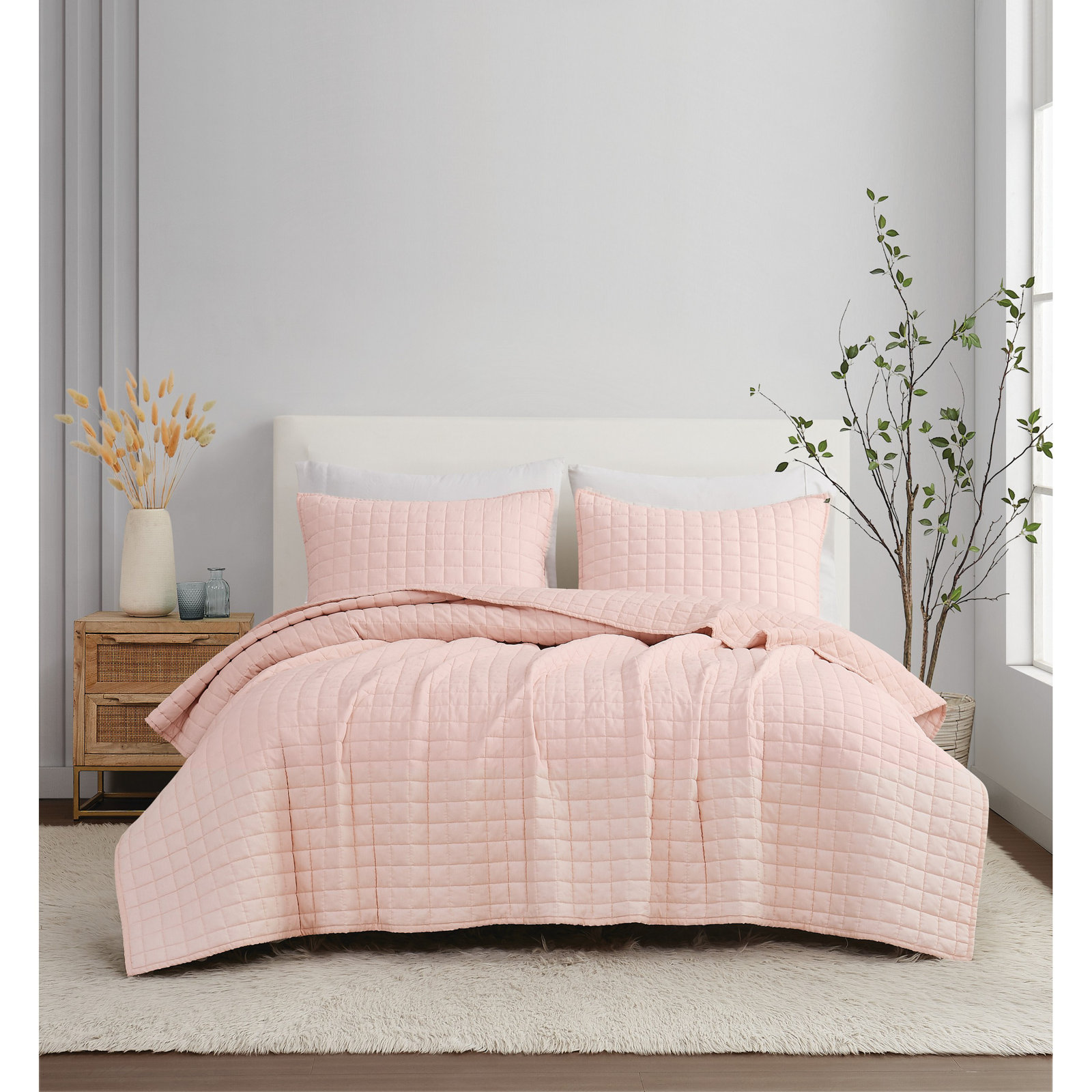 Nena Bedding, Queen + 2 Standard Shams, Blush 