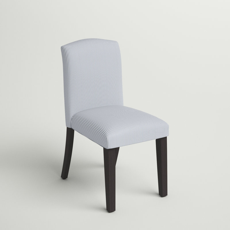Chaise parsons en coton Julia, Bleu rayé BCBG, Noir