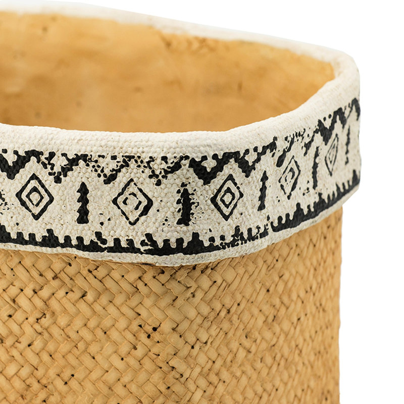 De 2 pots à fleurs rectangulaires à garniture géométrique en ciment, multicolore brun pour l'intérieur ou l'extérieur
