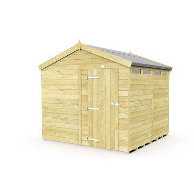 8ft x 8ft Apex Security Shed - Single Door