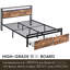 Queen Size Metal Bed With Led Lights, Charging Ports, Spacious Storage, Construction Storage And , Rustic Look, Platform, Noise-