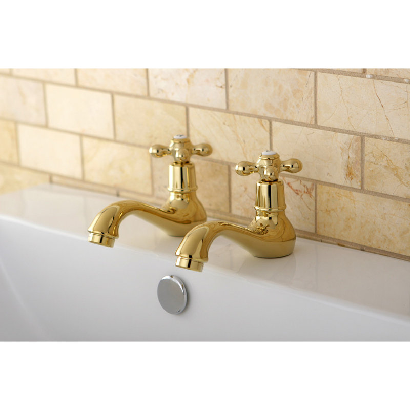 Robinet de lavabo à deux poignées Kingston, Laiton poli