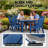 All Weather Rectangular Patio Table With Umbrella Hole And Aluminum Frame - Outdoor Furniture For Outside Backyard/Garden/Pool/Porch/Deck-1555755162