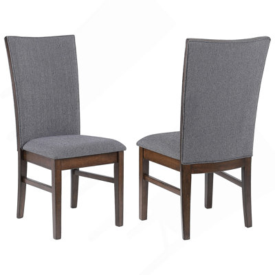 Chaise d'appoint de salle à manger rembourrée Grey (ensemble de 2)
