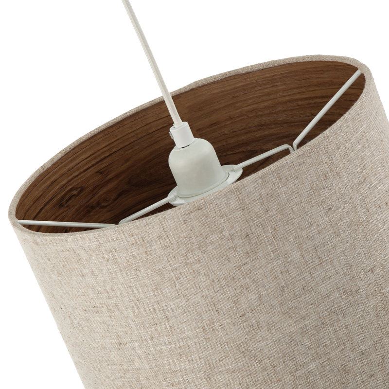 20cm H Linen Drum Lamp Shade ( No Direct Attachment Method ) in Brown