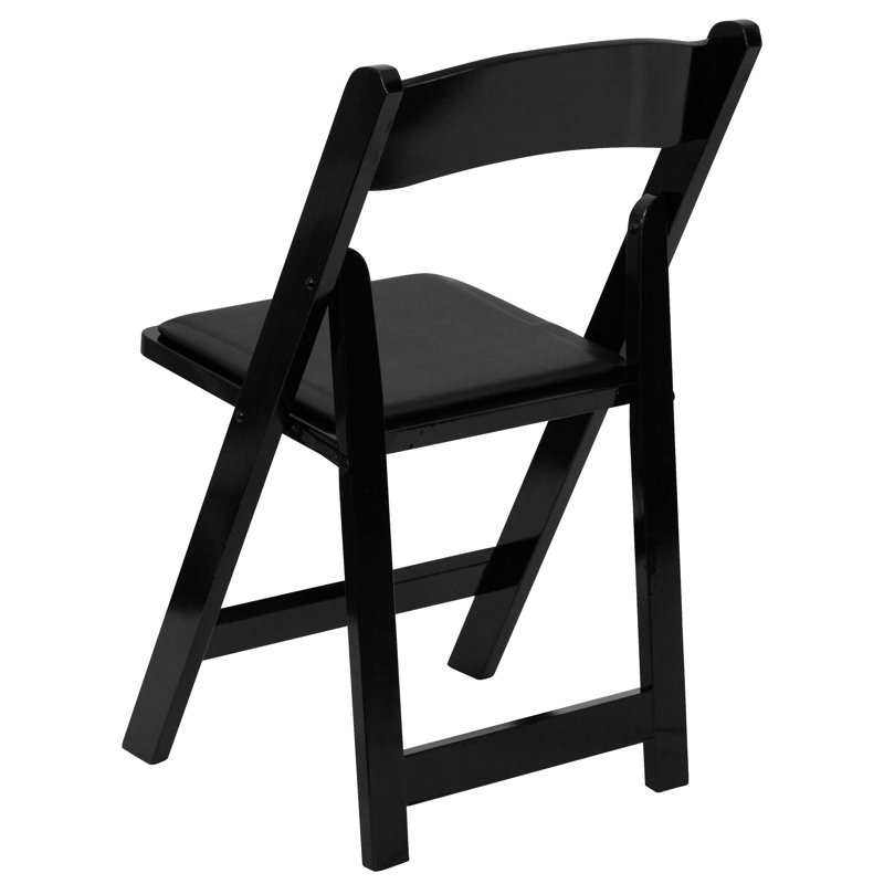 Chaise pliante en bois Thornfeldt, Noir / Noir, Ensemble de 40 pièces