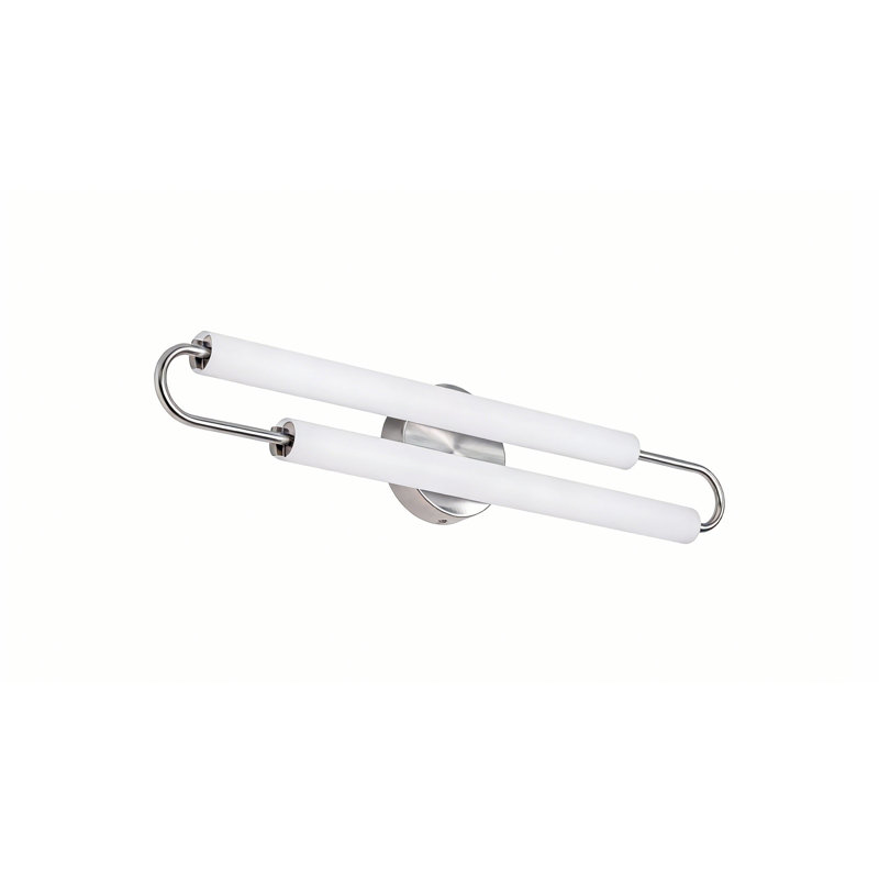 Applique murale 2 lumières DEL chromées avec abat-jour en acrylique blanc, Chrome chrome