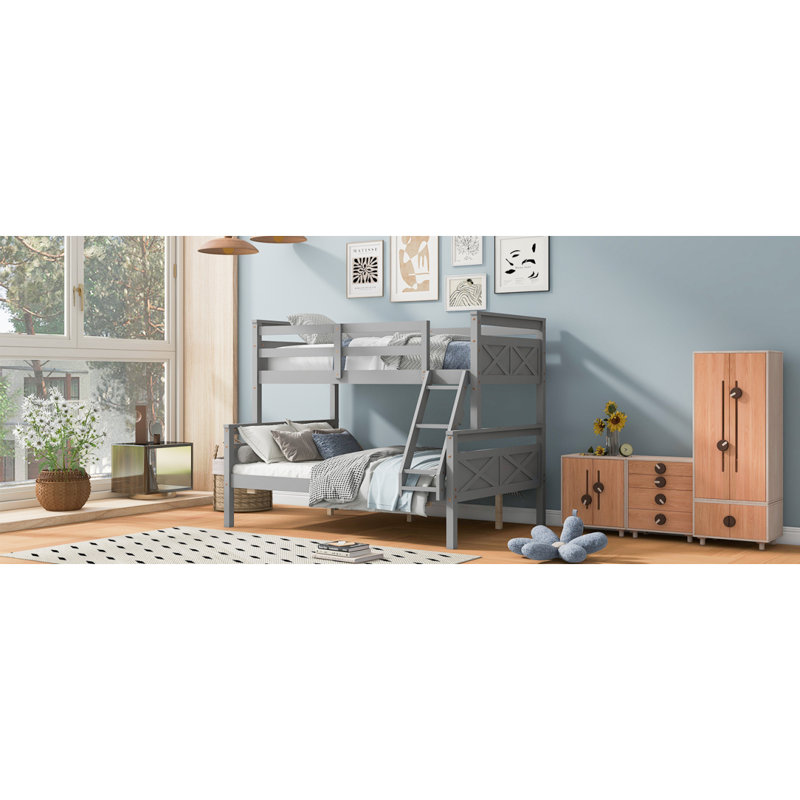 Lit simple superposé simple avec échelle, barrière de sécurité, parfait pour les meubles de chambre à coucher