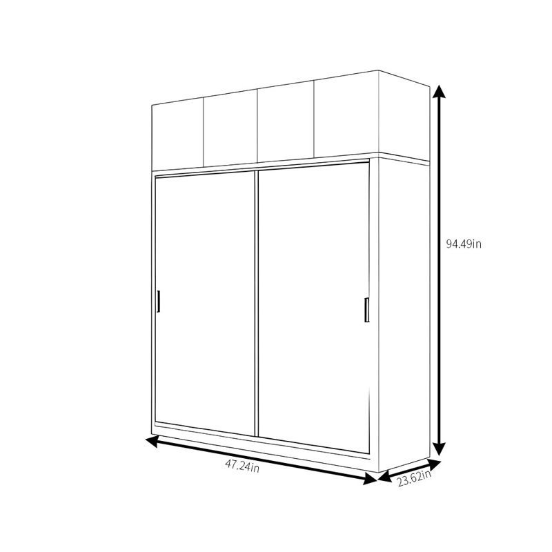 Garde-robe simple et tendance grise, H 94 po x l 47 po x P 24 po