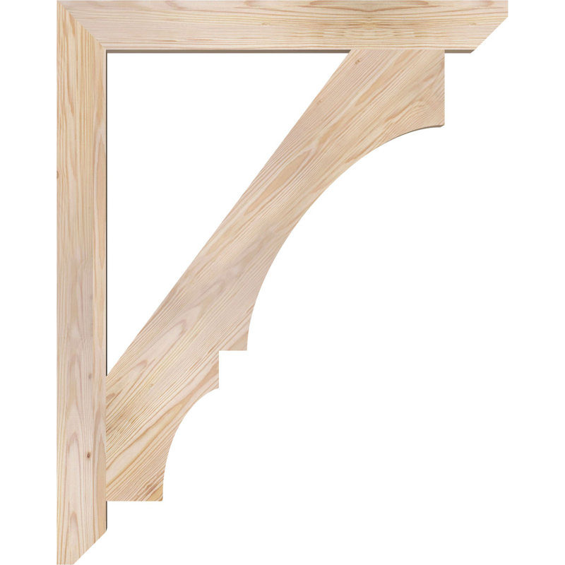 H 6 po x l 40 po x Support en bois / corbeau, H 40 po x l 3,5 po x P 32 po, Lisse, Sapin de Douglas