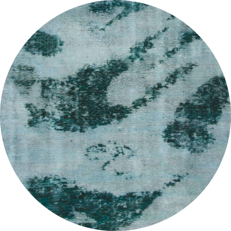 Tapis décoratif multicolore à motif abstrait, Rond 6 pi