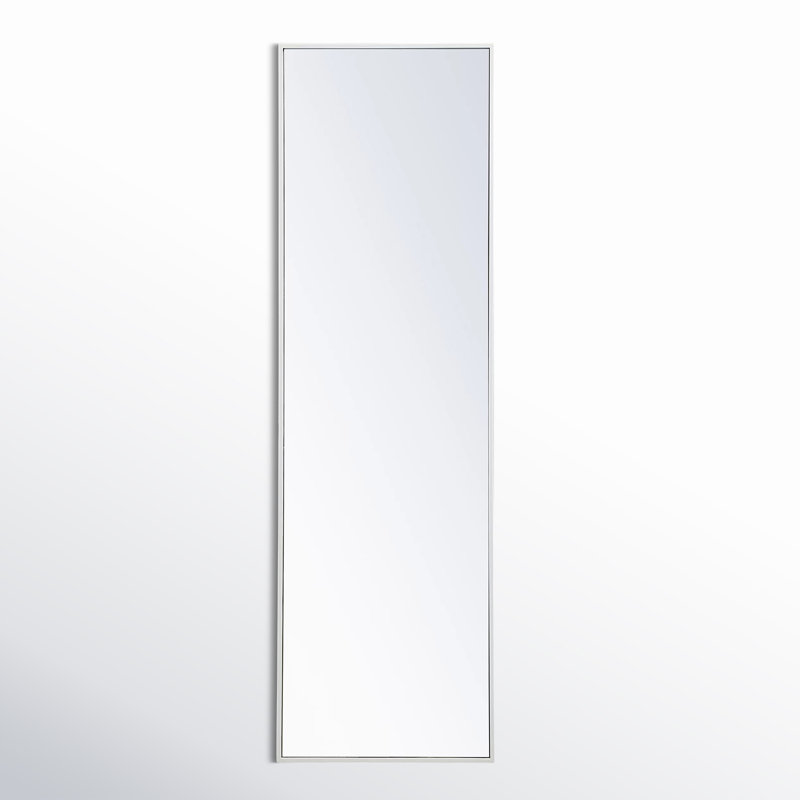 Sabine Metal Rectangle Wall Mirror, 60" x 18", White