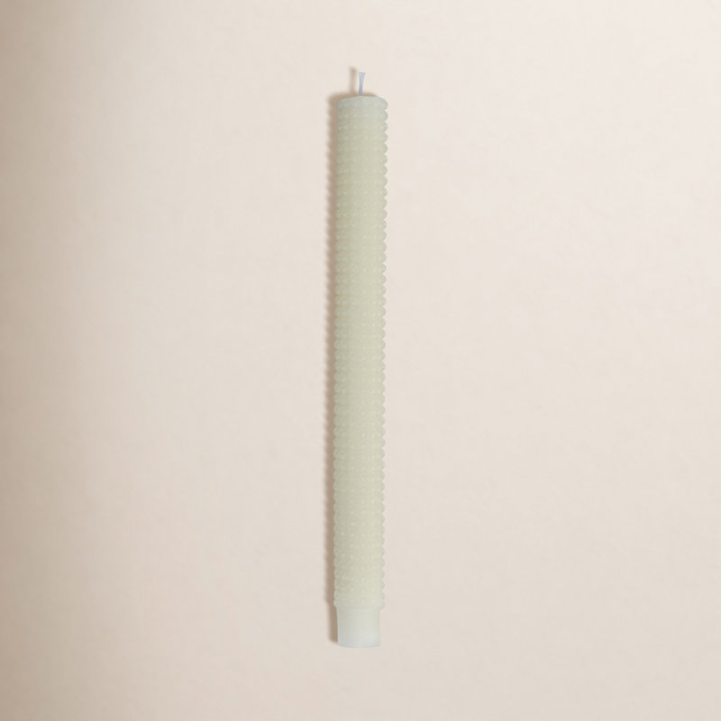 Nessa Unscented Hobnail Taper Candles, Cream