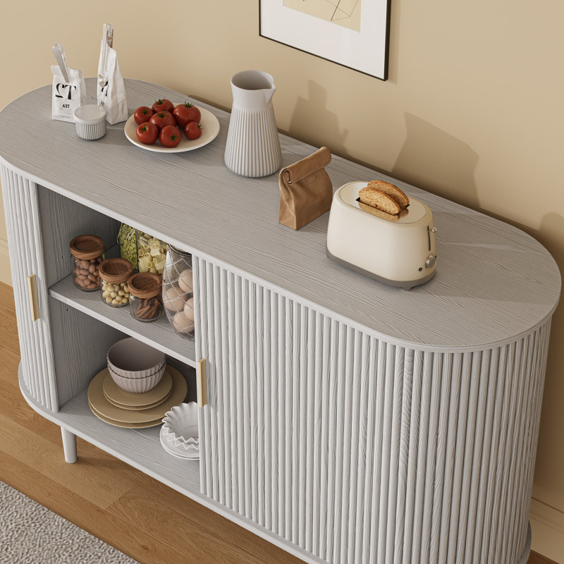 Buffet 47 "avec portes coulissantes, tablettes réglables et armoire de rangement pour la cuisine, la salle à manger