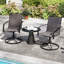 Ensemble de 4 chaises de patio pivotantes avec dossier haut et base ronde en métal pour la cour