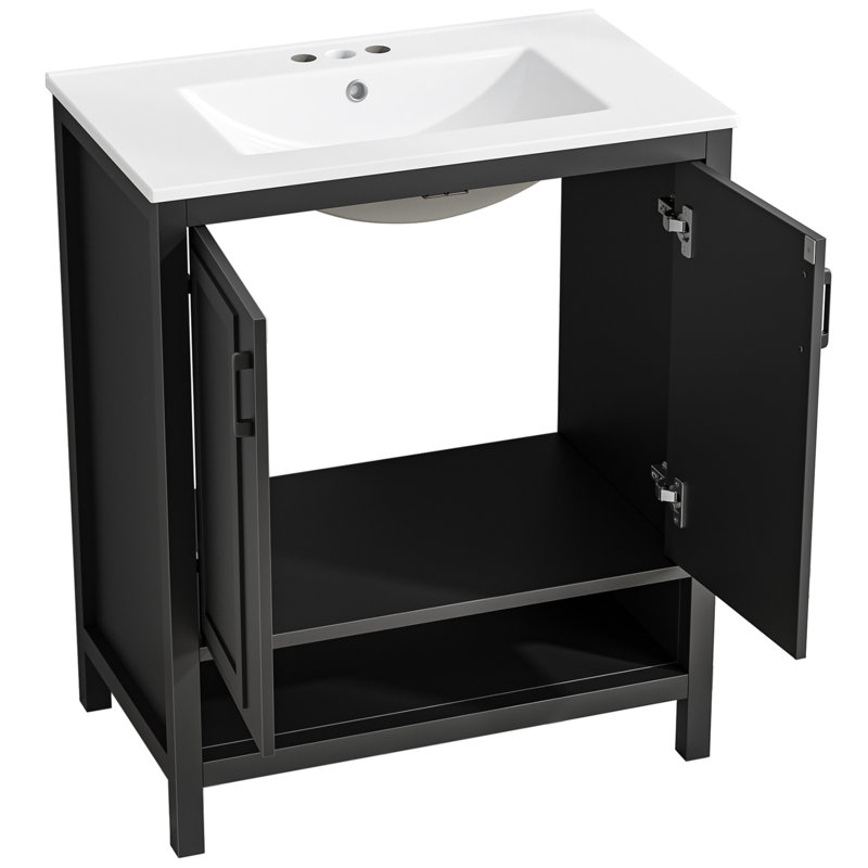 Meuble-lavabo simple 30 po avec comptoir en céramique, 30"