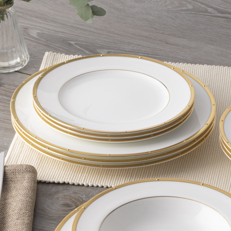 Noritake Rochelle Gold Dinner Plates, 10-3/4", Gold