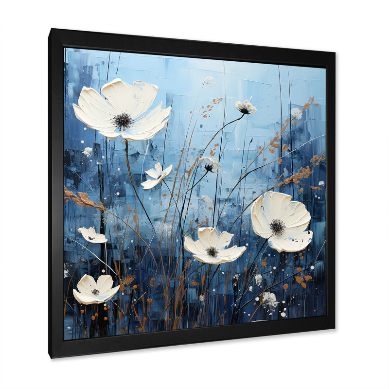 Minimalisme dans un pré au crépuscule III, reproduction d'art sur toile, Cadre simple noir, H 24 po x l 24 po x P 1 po