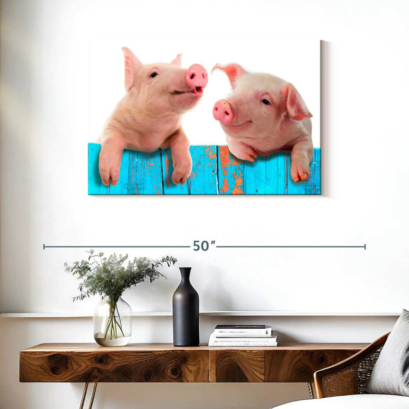 Fence Pigs, 24" H x 36" W