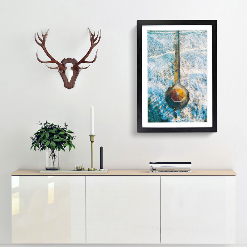 Manhattan Beach - Picture Frame Painting Print, 45cm H x 33cm W x 2cm D, Black Framed