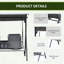 Balancelle de patio 2 places avec table de rangement pivotante, porte-gobelets et suspension à ressort