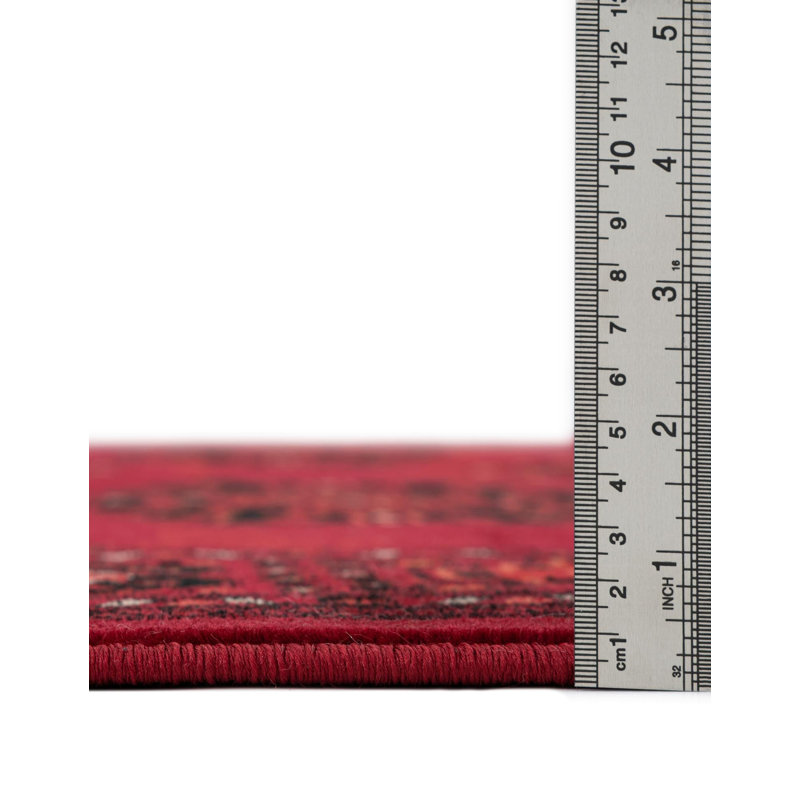 Tapis oriental rouge Amro, Round 6'1"