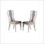 Chaise de salle à manger rembourrée en tissu gris clair