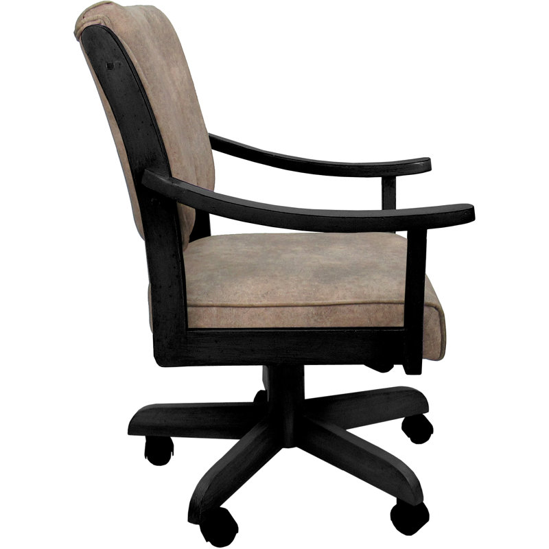 Chaise à roulettes limitée en bois massif, Noir, noir, noir, noir
