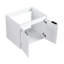 Meuble-lavabo de 60 po avec lavabo en résine, portes à fermeture en douceur, 1 armoire latérale, fixation à flotteur, blanc brillant. Contreplaqué pour l'organisation contreplaqué blanc. Rangement moderne