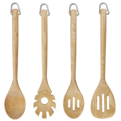 4 Piece Birch Wood Kitchen Utensil Set