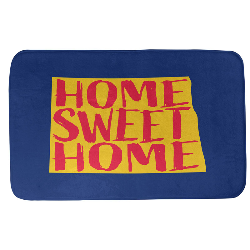 Tapis pour salle de bain north dakota home, l 17 po x L 21 po, Bleu marine et jaune