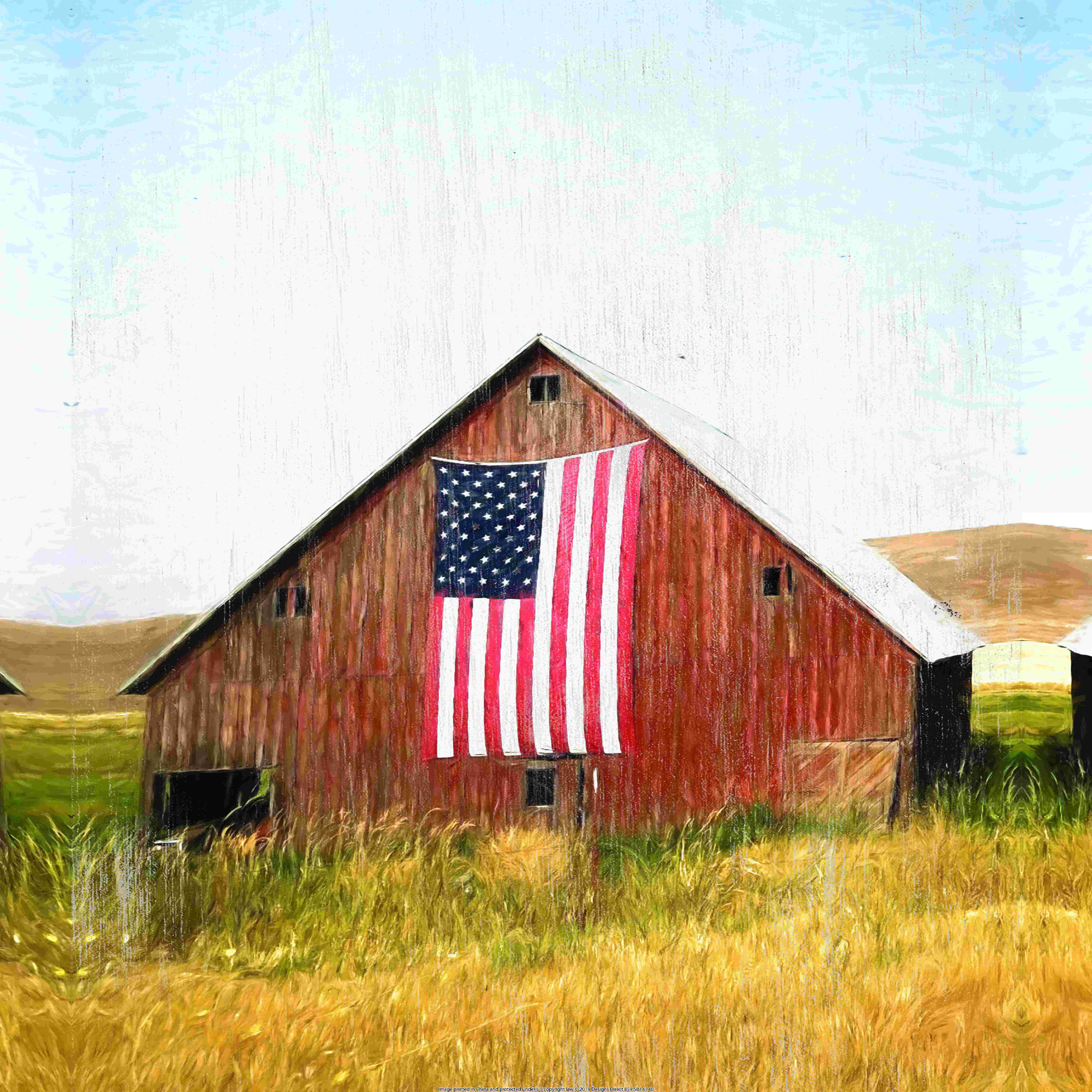 August Grove® Patriotic Barn Painting On Canvas Print Wayfair