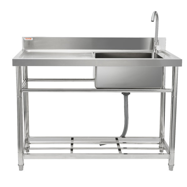 Outdoor Kitchen Cabinet Freestanding Stainless Steel Sink, Outdoor - Main Image