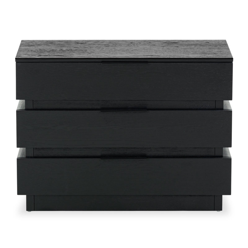 Commode 3 tiroirs Ezora, Noir, noir, noir, noir