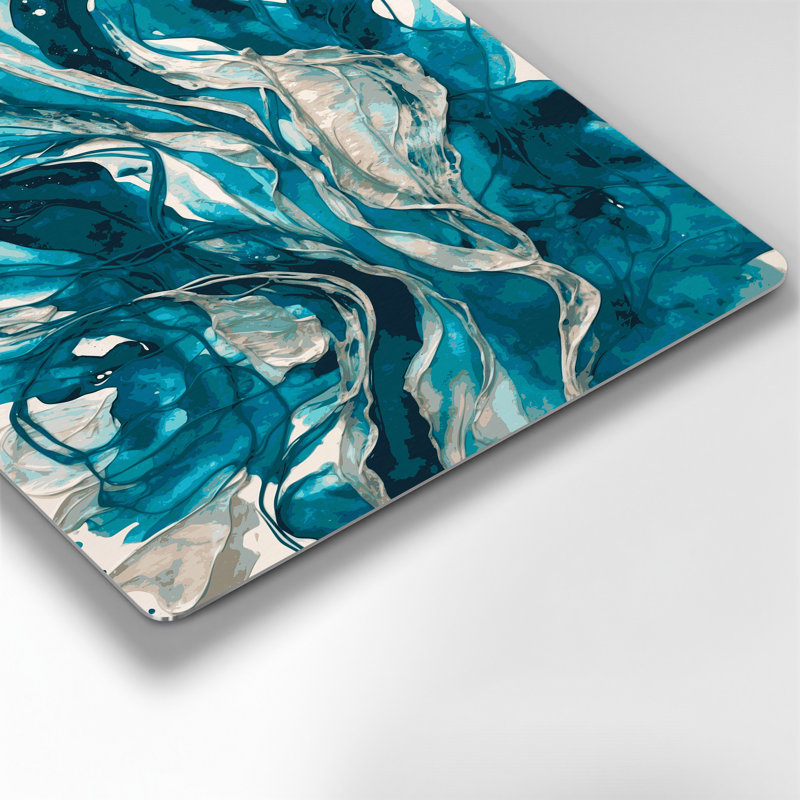Abstrait aquarelle 78, art mural en métal vert, H 11 po x l 14 po