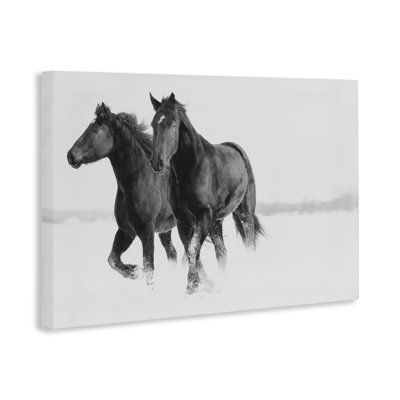 Toile au galop «Winter Horses», conception par Amy Carroll