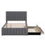 Lit plateforme tapissier avec lit gigogne et 3 tiroirs-114218250