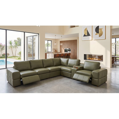 Canapé modulaire inclinable en cuir Thameskinsbury