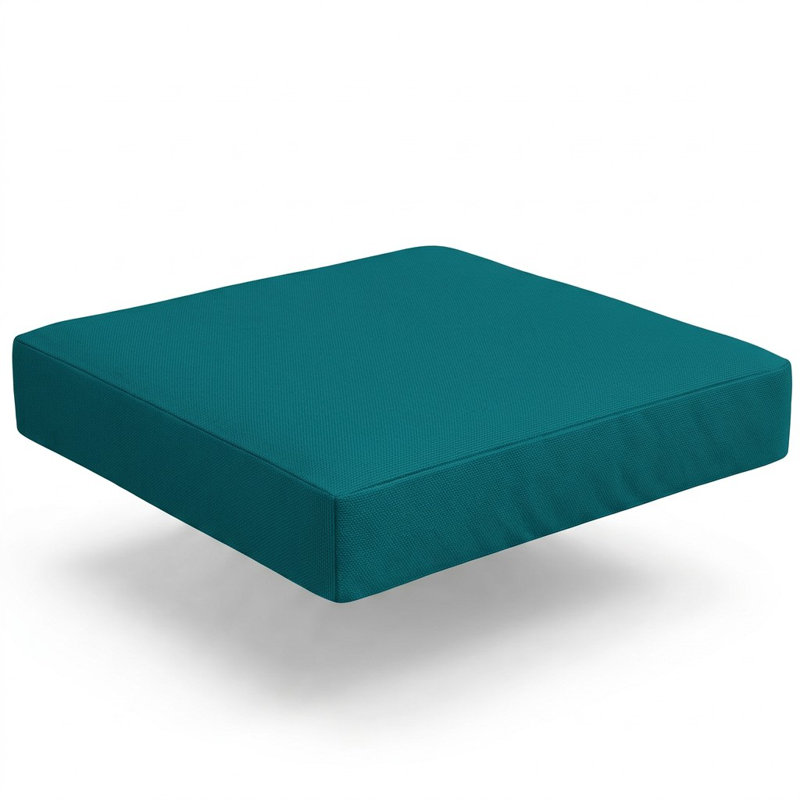 Sunbrella Outdoor Solid Knife Edge Deep Seating Cushion, 30 in W x 27 in D x 5 in H, Sunbrella - Canvas Teal