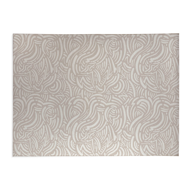 Tapis de bureau Cozy Swirl, L 7 pi x L 5 pi, Taupe