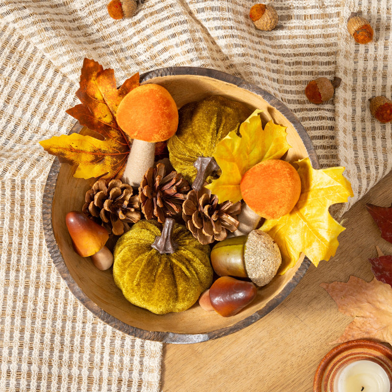 Ensemble de décoration de table en tissu et en fibres naturelles Harvest Blossom Fall Botanicals