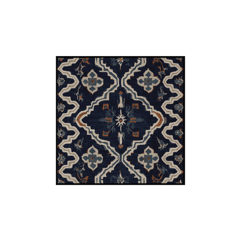 Machine Washable Gray Area Rug, Square 5'