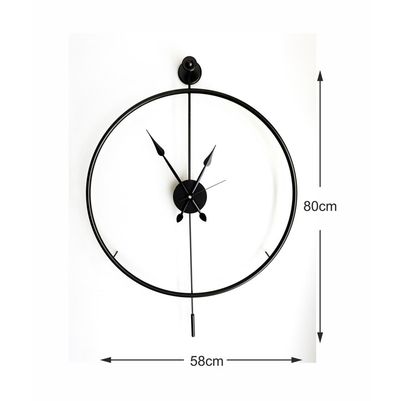Elegant Decorative Metal Wall Clock, Black, 22.8 x 31.5 x 2.8 inches | 100% Metal Construction, Lightweight at 5.5 lbs | Perfect for Modern Home Decor, Adds Style and Function to Any Room